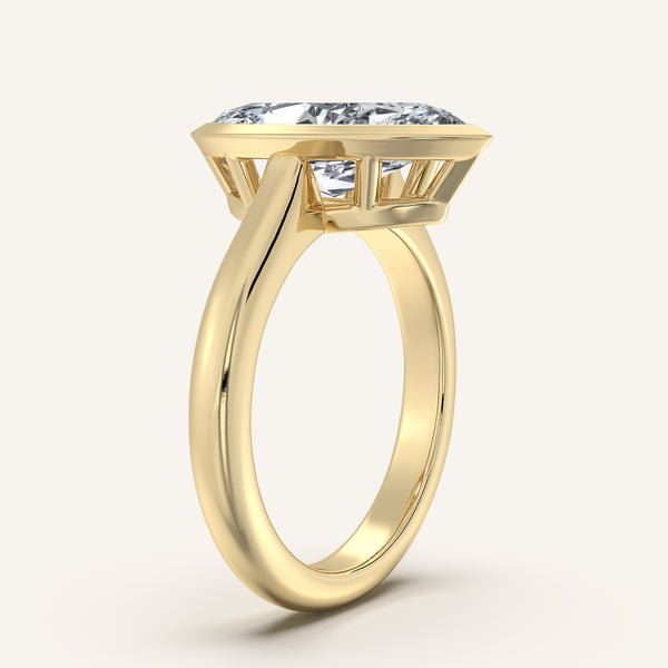 Marquise Low Profile Bezel Ring | 14k Yellow Gold