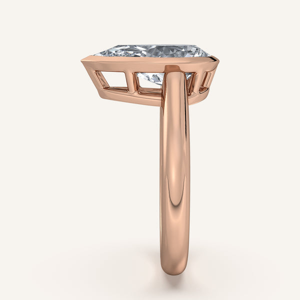 Pear Shape Low Profile Bezel Ring | 14k Rose Gold