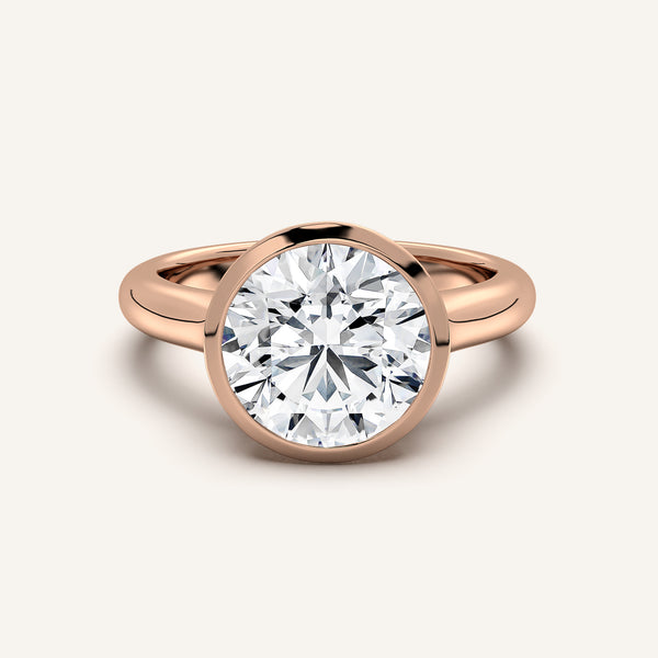 Round Low Profile Bezel Ring | 18k Rose Gold
