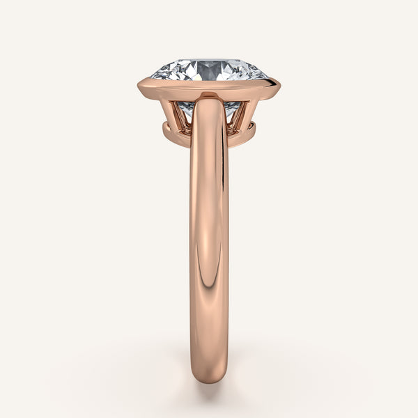 Round Low Profile Bezel Ring | 14k Rose Gold