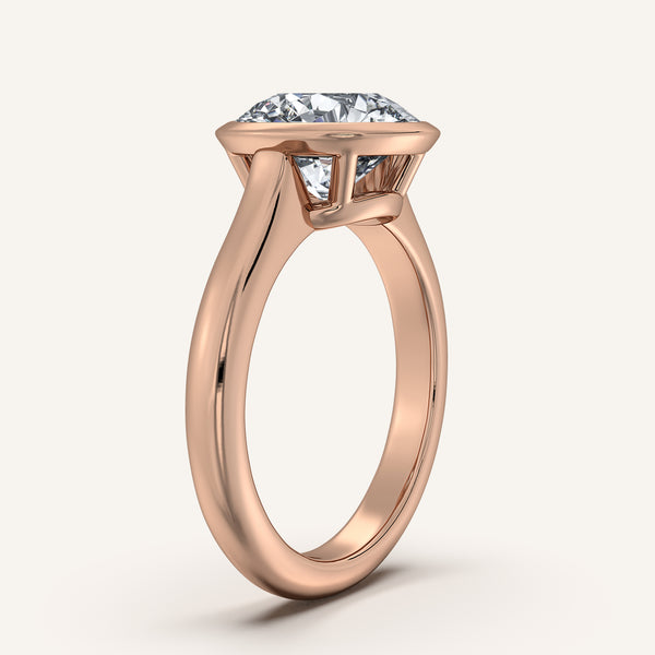 Round Low Profile Bezel Ring | 18k Rose Gold