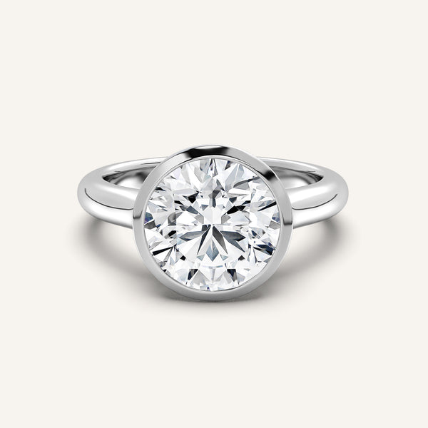 Round Low Profile Bezel Ring | Platinum