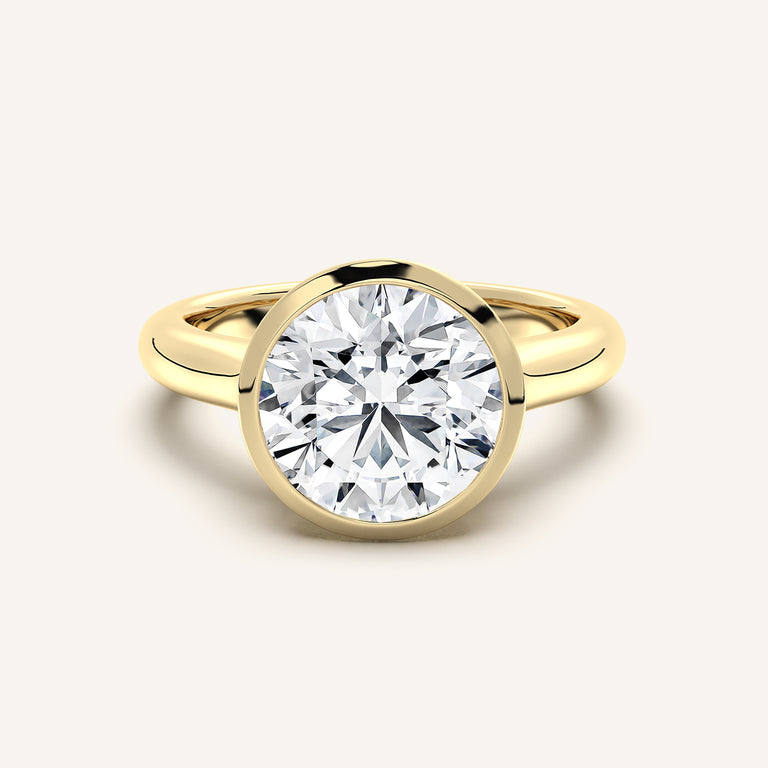 Image for Round Low Profile Bezel Ring | 14k Yellow Gold