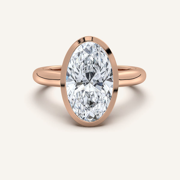 Moval Low Profile Bezel Ring | 18k Rose Gold