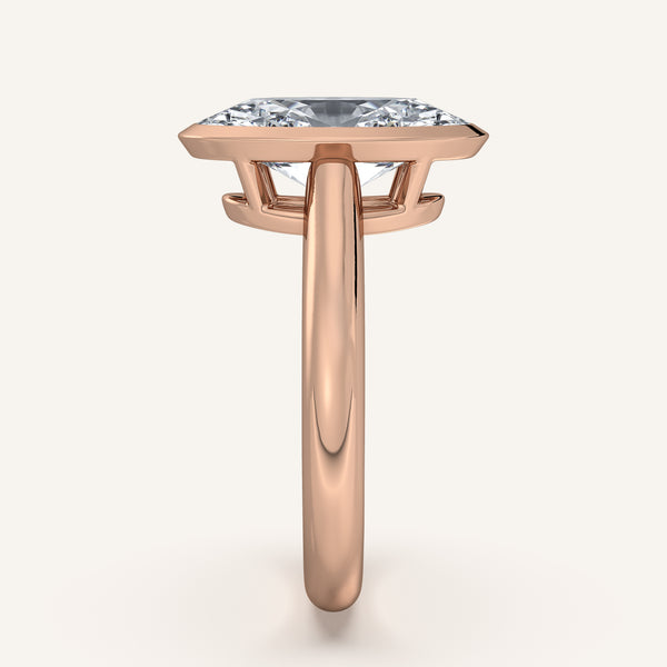 Moval Low Profile Bezel Ring | 14k Rose Gold