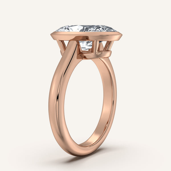 Moval Low Profile Bezel Ring | 18k Rose Gold