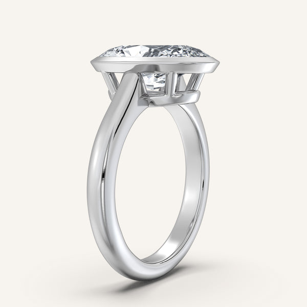 Moval Low Profile Bezel Ring | 14k White Gold