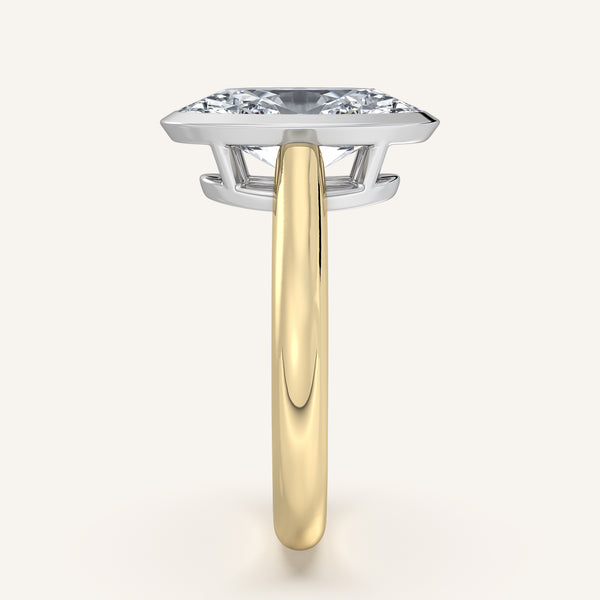 Moval Low Profile Bezel Ring | 18k Two Tone Gold