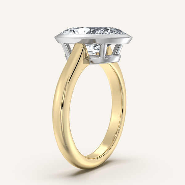 Moval Low Profile Bezel Ring | 14k Two Tone Gold