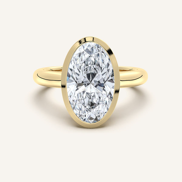 Moval Low Profile Bezel Ring | 18k Yellow Gold