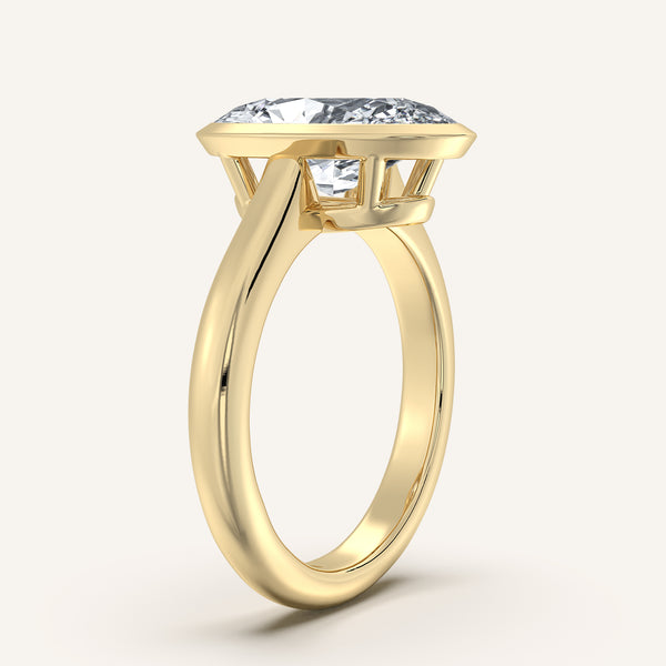 Moval Low Profile Bezel Ring | 14k Yellow Gold