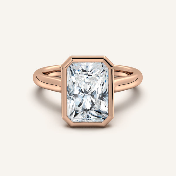 Radiant Cut Tulip Bezel Engagement Ring | 18k Rose Gold