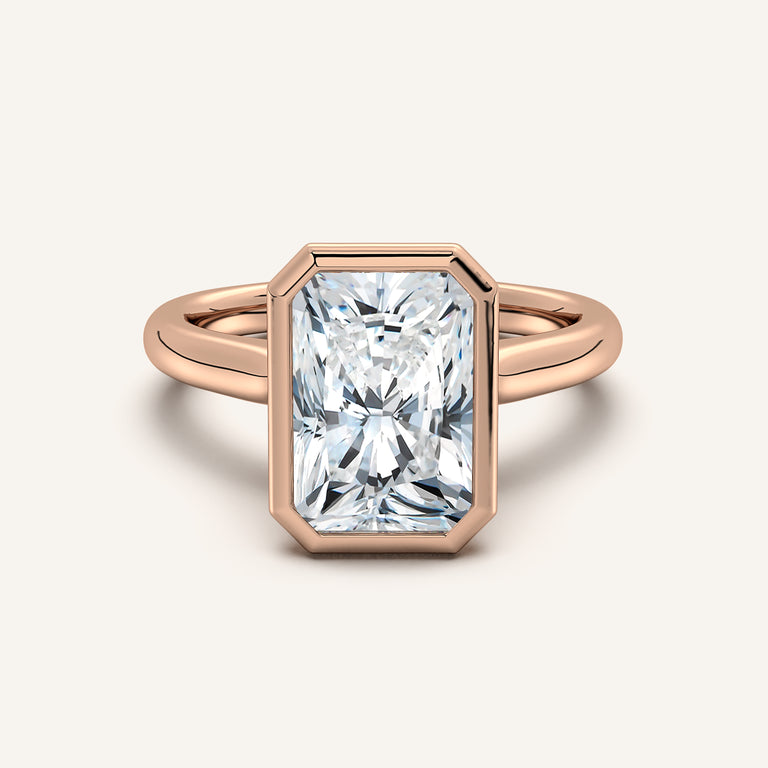 Image for Radiant Cut Tulip Bezel Engagement Ring | 14k Rose Gold