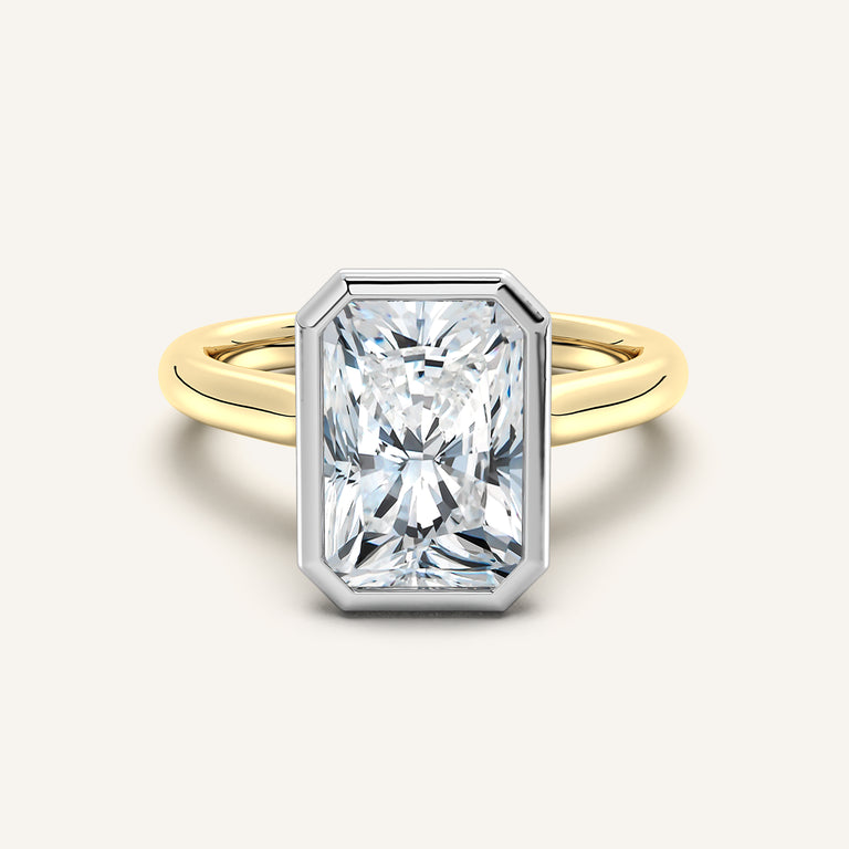 Image for Radiant Cut Tulip Bezel Engagement Ring | 14k Two Tone Gold