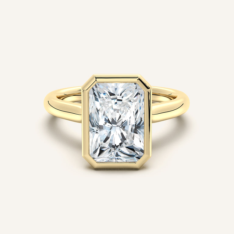 Image for Radiant Cut Tulip Bezel Engagement Ring | 18k Yellow Gold