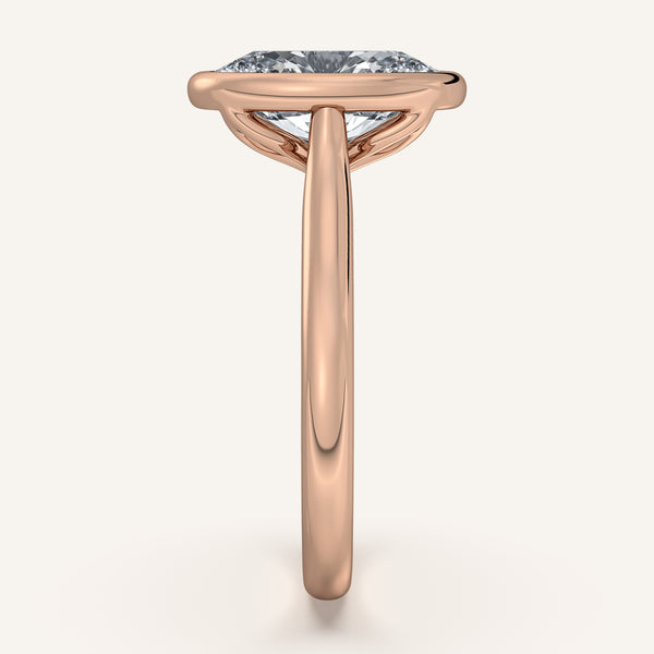 Oval Tulip Bezel Engagement Ring | 14k Rose Gold