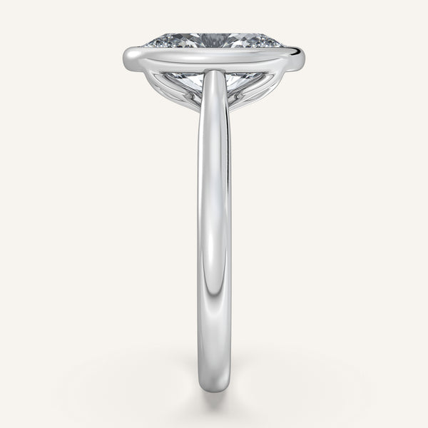 Oval Tulip Bezel Engagement Ring | Platinum