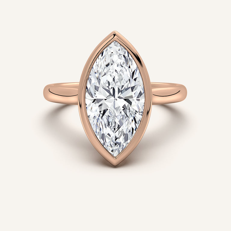 Image for Marquise Tulip Bezel Engagement Ring | 14k Rose Gold