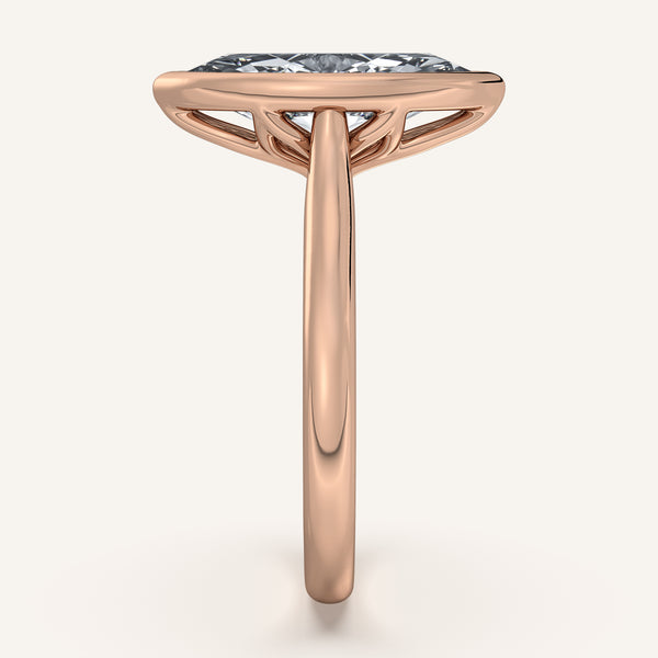Marquise Tulip Bezel Engagement Ring | 18k Rose Gold