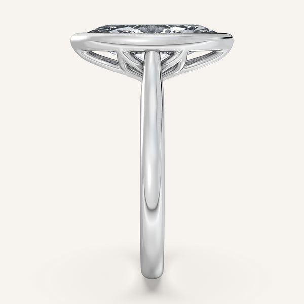 Marquise Tulip Bezel Engagement Ring | Platinum