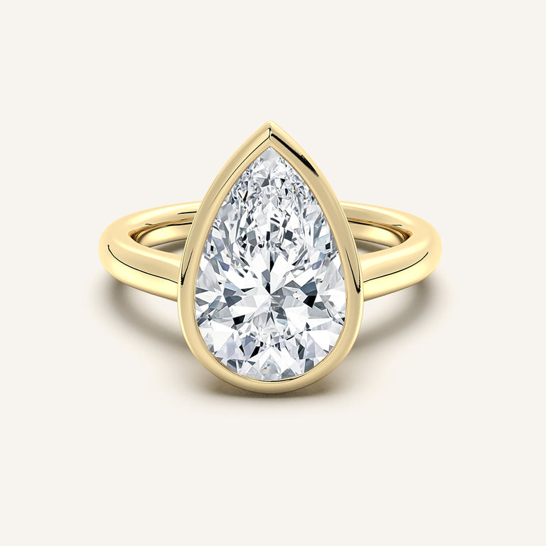 Image for Pear Shape Tulip Bezel Engagement Ring | 14k Yellow Gold