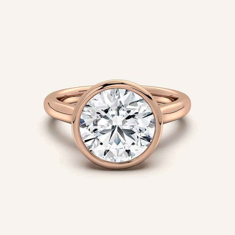 Image for Round Tulip Bezel Engagement Ring | 14k Rose Gold