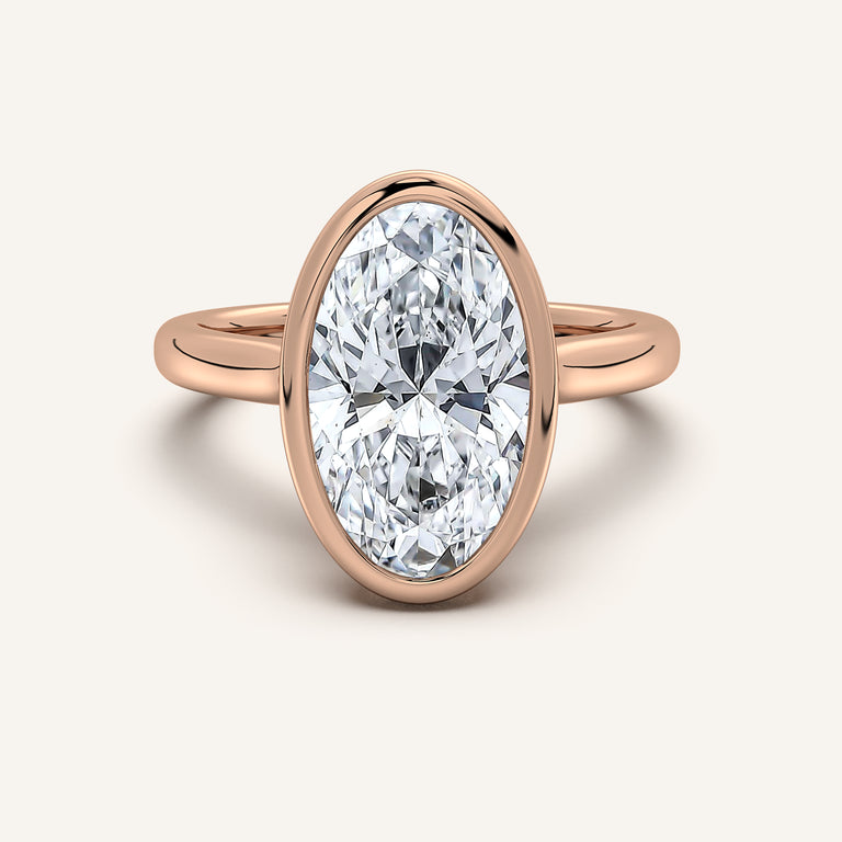 Image for Moval Tulip Bezel Engagement Ring | 14k Rose Gold