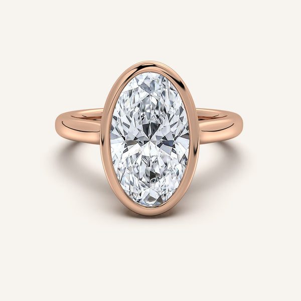 Moval Tulip Bezel Engagement Ring | 18k Rose Gold