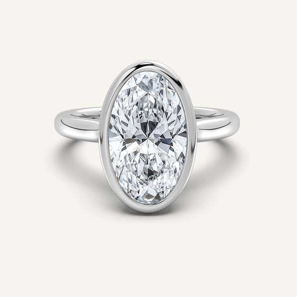 Moval Tulip Bezel Engagement Ring | Platinum