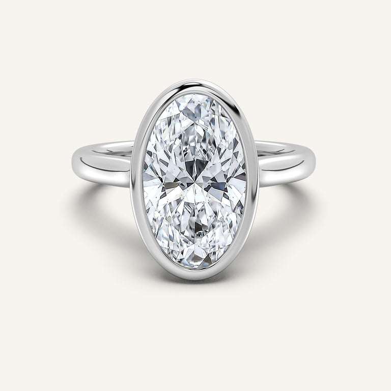 Image for Moval Tulip Bezel Engagement Ring | Platinum