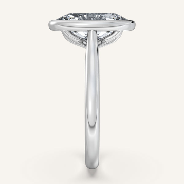 Moval Tulip Bezel Engagement Ring | Platinum
