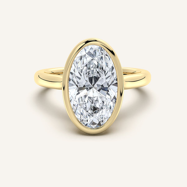 Moval Tulip Bezel Engagement Ring | 18k Yellow Gold