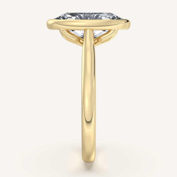 Moval Tulip Bezel Engagement Ring | 14k Yellow Gold