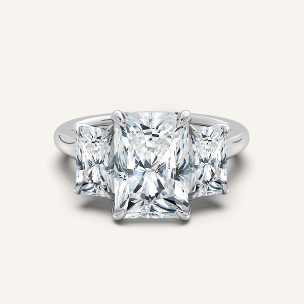 Three Stone Radiant Cut Engagement Ring | Platinum