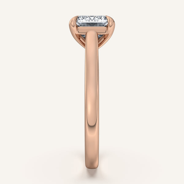 Emerald Cut East West Cathedral Ring | 14k Rose Gold