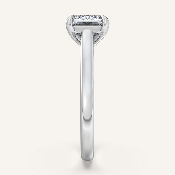 Emerald Cut East West Cathedral Ring | 14k White Gold