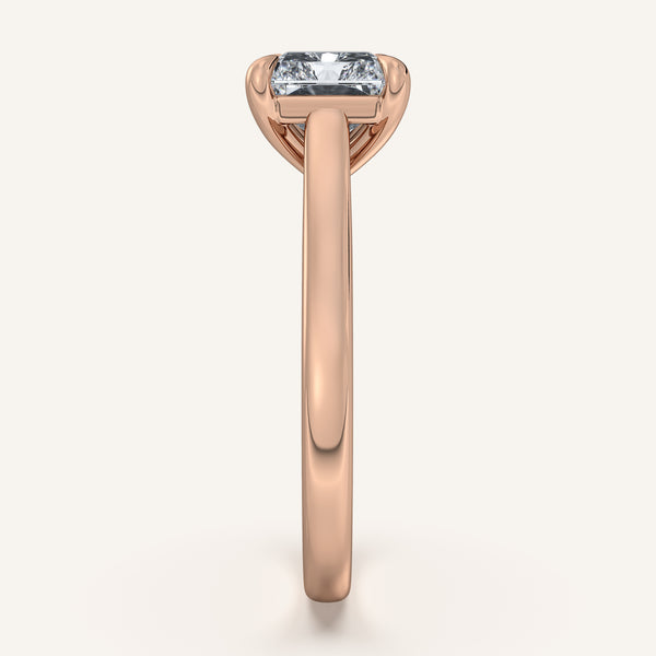 Radiant Cut East West Cathedral Ring | 18k Rose Gold