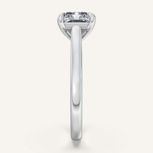 Radiant Cut East West Cathedral Ring | 18k White Gold