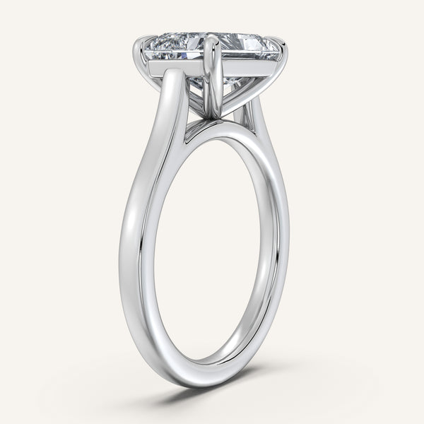Radiant Cut East West Cathedral Ring | 14k White Gold