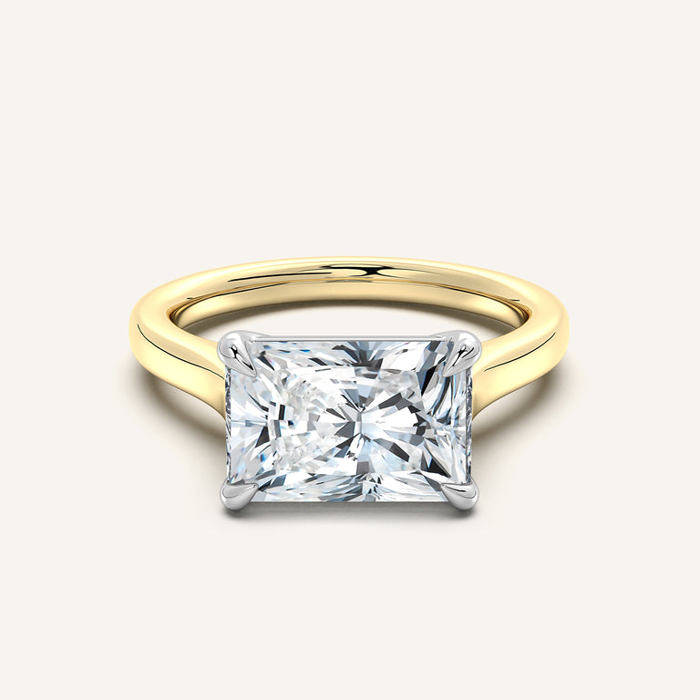 Image for Radiant Cut East West Cathedral Ring | 18k Two Tone Gold