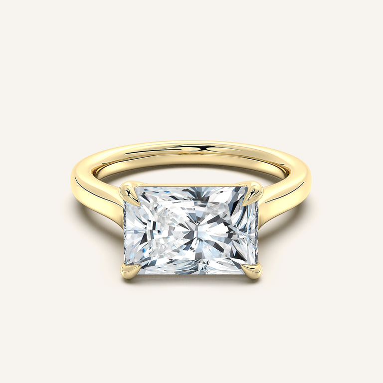 Image for Radiant Cut East West Cathedral Ring | 18k Yellow Gold