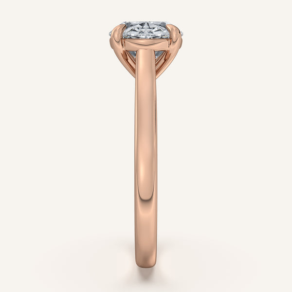 Oval East West Cathedral Ring | 14k Rose Gold