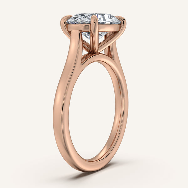 Oval East West Cathedral Ring | 18k Rose Gold