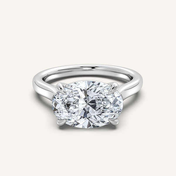 Oval East West Cathedral Ring | Platinum