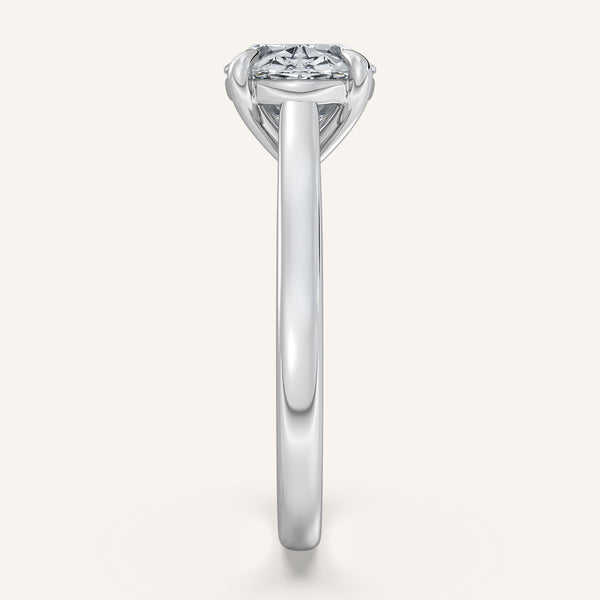 Oval East West Cathedral Ring | Platinum