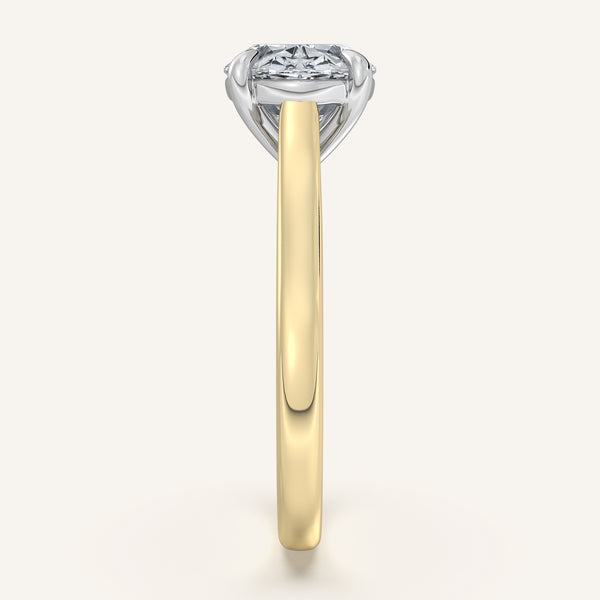 Oval East West Cathedral Ring | 18k Two Tone Gold