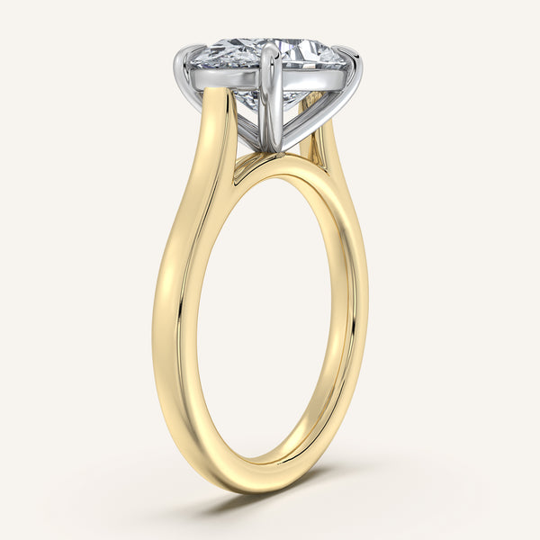 Oval East West Cathedral Ring | 18k Two Tone Gold