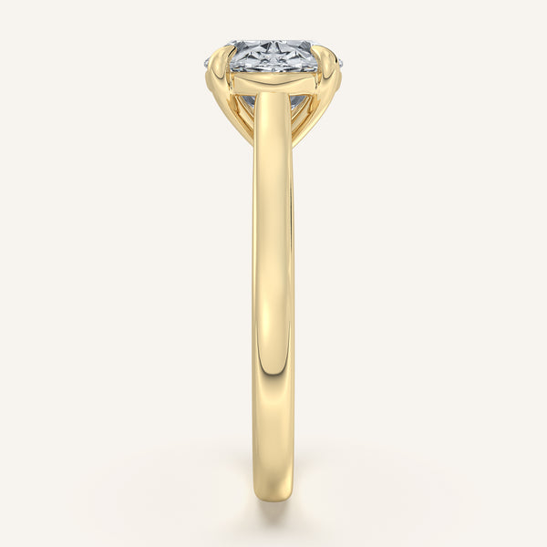 Oval East West Cathedral Ring | 18k Yellow Gold