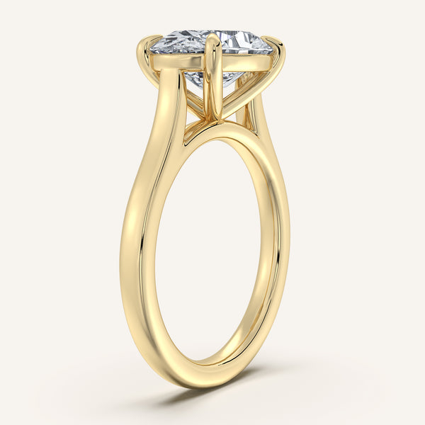 Oval East West Cathedral Ring | 14k Yellow Gold