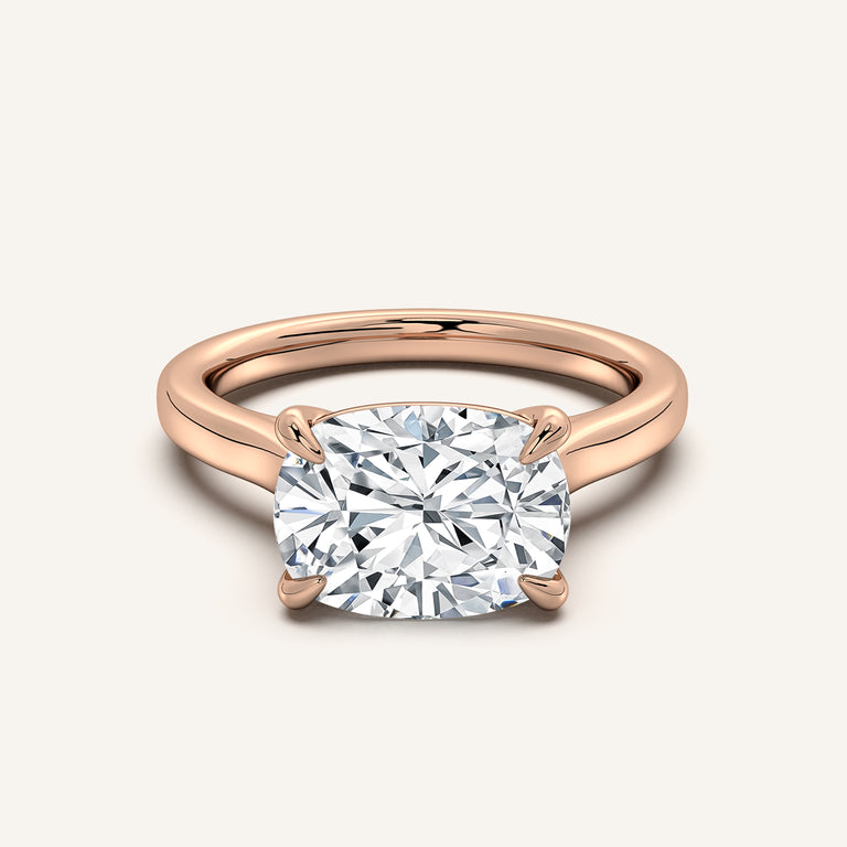 Image for Cushion Cut East West Cathedral Ring | 18k Rose Gold
